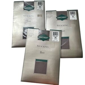 3 Pair Baycrest Stockings Size Average - 10 - Hosiery Grey Vintage NOS Nylons